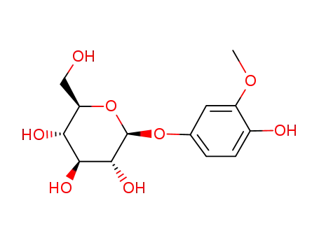Molecular Structure of 109194-60-7 (1-O-(4-Hydroxy-3-methoxyphenyl)-β-D-glucopyranose)