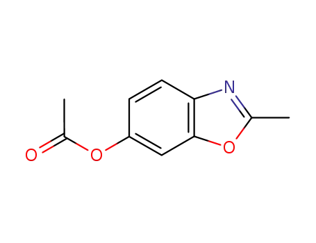 Molecular Structure of 5078-06-8 (6-Benzoxazolol, 2-methyl-, acetate (ester))