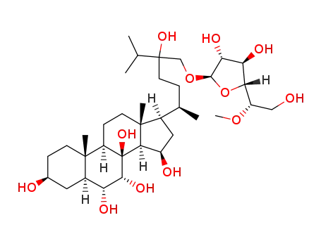 Molecular Structure of 109575-71-5 ((24ξ)-28-[(5-O-Methyl-β-D-galactofuranosyl)oxy]-5α-ergostane-3β,6α,7α,8,15β,24-hexaol)