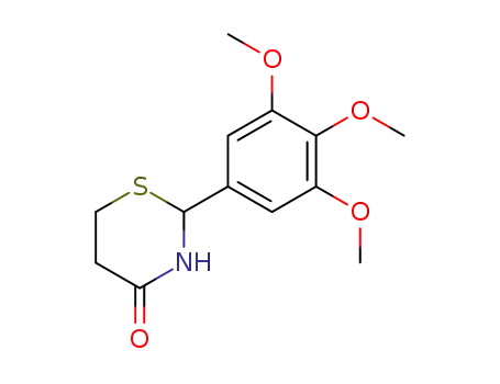 Molecular Structure of 82697-76-5 (2-(3,4,5-Trimethoxyphenyl)-1,3-perhydrothiazine-4-one)