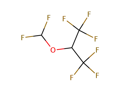 Molecular Structure of 26103-08-2 (1,1,1,3,3,3-hexafluoro-2-(difluoromethoxy)propane)