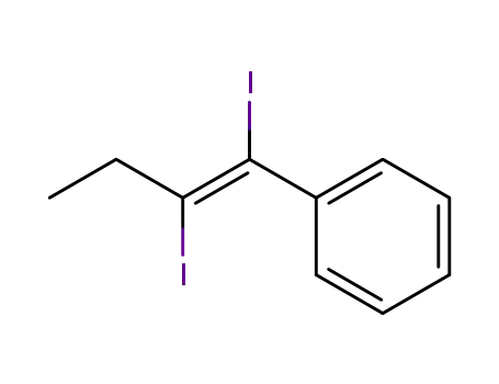 Molecular Structure of 64454-37-1 (Benzene, (1,2-diiodo-1-butenyl)-, (E)-)
