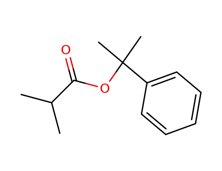 Molecular Structure of 7774-60-9 (1-methyl-1-phenylethyl isobutyrate)
