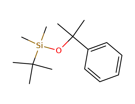 Molecular Structure of 80534-13-0 (Silane, (1,1-dimethylethyl)dimethyl(1-methyl-1-phenylethoxy)-)