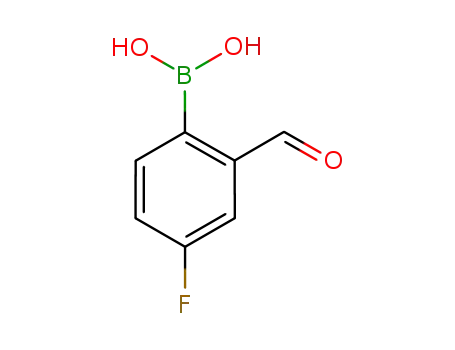 Molecular Structure of 825644-26-6 ((4-FLUORO-2-FORMYLPHENYL)BORONIC ACID)