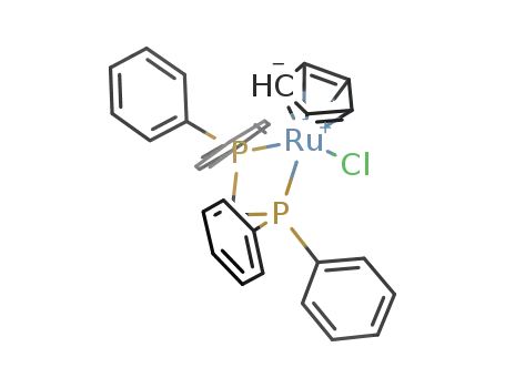 Molecular Structure of 71397-33-6 (CHLORO(CYCLOPENTADIENYL)[BIS(DIPHENYLPHOSPHINO)METHANE]RUTHENIUM (II))