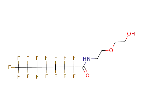 Molecular Structure of 110388-02-8 (Octanamide,
2,2,3,3,4,4,5,5,6,6,7,7,8,8,8-pentadecafluoro-N-[2-(2-hydroxyethoxy)eth
yl]-)