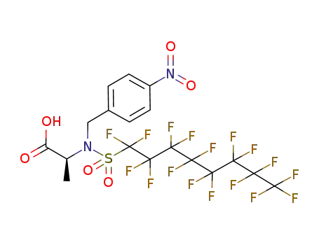 Molecular Structure of 627874-48-0 (L-Alanine, N-[(heptadecafluorooctyl)sulfonyl]-N-[(4-nitrophenyl)methyl]-)