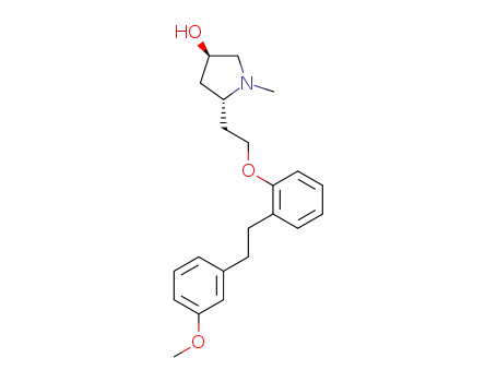 Molecular Structure of 167144-79-8 ((3R,5R)-5-[2-[2-[2-(3-METHOXYPHENYL)ETHYL]PHENOXY]ETHYL]-1-METHYL-3-PYRROLIDINOL HYDROCHLORIDE)