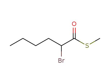 Molecular Structure of 115219-54-0 (Hexanethioic acid, 2-bromo-, S-methyl ester)