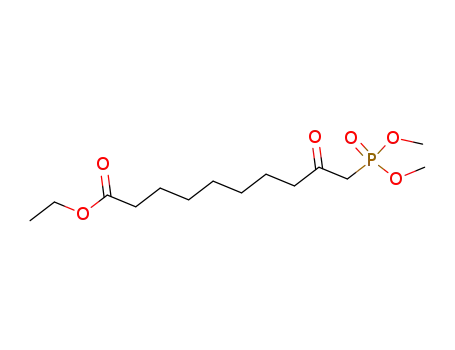 Molecular Structure of 135062-25-8 (Decanoic acid, 10-(dimethoxyphosphinyl)-9-oxo-, ethyl ester)