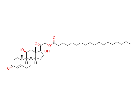 Molecular Structure of 81047-65-6 ((11beta)-11,17-dihydroxy-3,20-dioxopregn-4-en-21-yl octadecanoate)