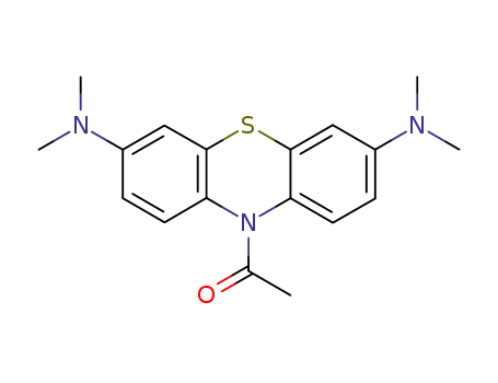 Molecular Structure of 3763-06-2 (10H-Phenothiazine-3,7-diamine, 10-acetyl-N,N,N',N'-tetramethyl-)