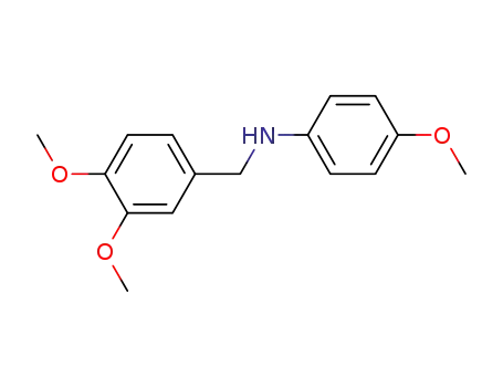 Molecular Structure of 82376-73-6 (N-(3,4-DIMETHOXYBENZYL)-4-METHOXYANILINE)