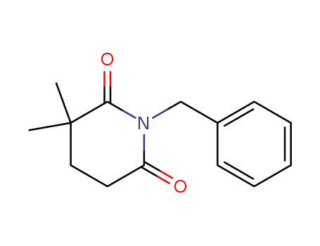 Molecular Structure of 96326-44-2 (2,6-Piperidinedione, 3,3-dimethyl-1-(phenylmethyl)-)