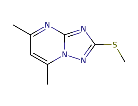 Molecular Structure of 51646-19-6 (5,7-DIMETHYL-2-(METHYLSULFANYL)[1,2,4]TRIAZOLO[1,5-A]PYRIMIDINE)