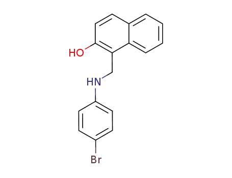Molecular Structure of 6638-14-8 (1-{[(4-bromophenyl)amino]methyl}naphthalen-2-ol)