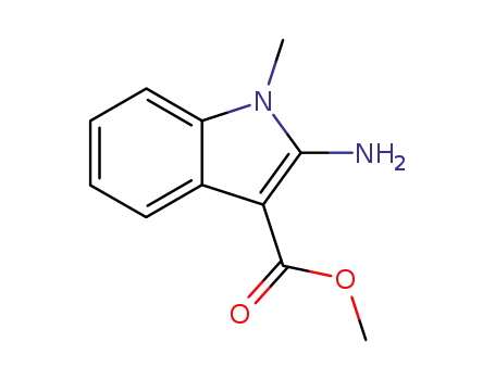 Molecular Structure of 113772-15-9 (1H-Indole-3-carboxylicacid,2-amino-1-methyl-,methylester(9CI))