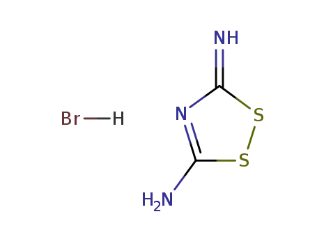 Molecular Structure of 7364-95-6 (5-amino-3H-1,2,4-dithiazol-3-iminium bromide)