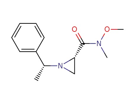 Molecular Structure of 853056-96-9 ((R)-N-METHOXY-N-METHYL-1-((S)-1-PHENYLETHYL)AZIRIDINE-2-CARBOXAMIDE)