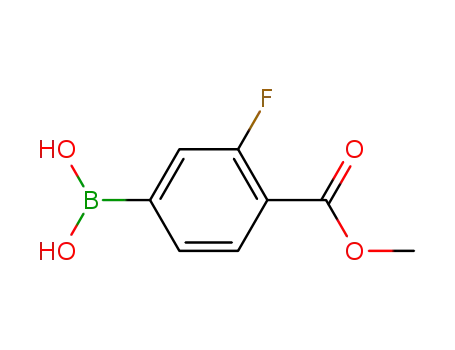 Molecular Structure of 505083-04-5 (3-FLUORO-4-METHOXYCARBONYLPHENYLBORONIC ACID)
