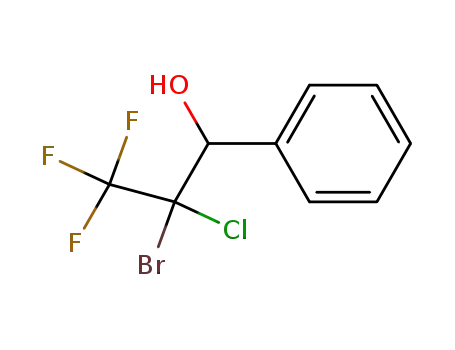 Molecular Structure of 106018-98-8 (Benzenemethanol, a-(1-bromo-1-chloro-2,2,2-trifluoroethyl)-)