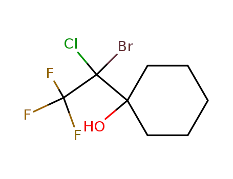 Molecular Structure of 141583-92-8 (Cyclohexanol, 1-(1-bromo-1-chloro-2,2,2-trifluoroethyl)-)