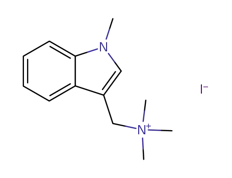 Molecular Structure of 19260-05-0 (1H-Indole-3-methanaminium, N,N,N,1-tetramethyl-, iodide)