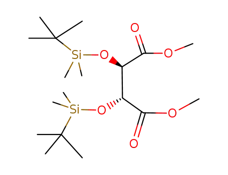 Molecular Structure of 137445-81-9 (Butanedioic acid, 2,3-bis[[(1,1-dimethylethyl)dimethylsilyl]oxy]-, dimethyl
ester, (2R,3R)-)