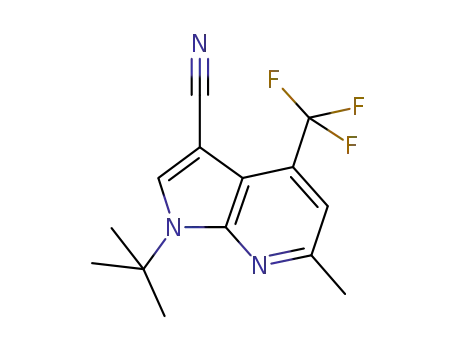 Molecular Structure of 1146221-74-0 (1H-Pyrrolo[2,3-b]pyridine-3-carbonitrile, 1-(1,1-dimethylethyl)-6-methyl-4-(trifluoromethyl)-)