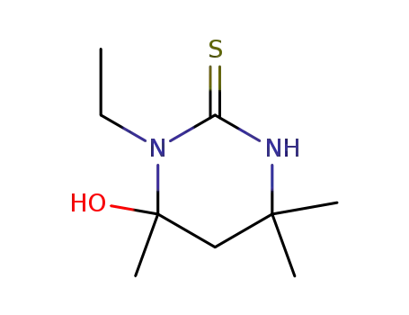 Molecular Structure of 27406-61-7 (2(1H)-Pyrimidinethione, 1-ethyltetrahydro-6-hydroxy-4,4,6-trimethyl-)