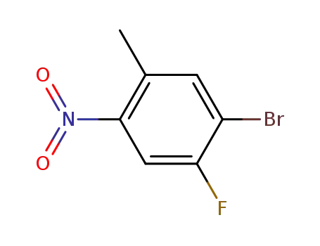 Molecular Structure of 948294-26-6 (Benzene, 1-bromo-2-fluoro-5-methyl-4-nitro-)