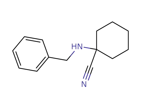 Molecular Structure of 56249-48-0 (Cyclohexanecarbonitrile, 1-[(phenylmethyl)amino]-)