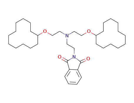 Molecular Structure of 139201-20-0 (1H-Isoindole-1,3(2H)-dione,
2-[2-[bis[2-(cyclododecyloxy)ethyl]amino]ethyl]-)