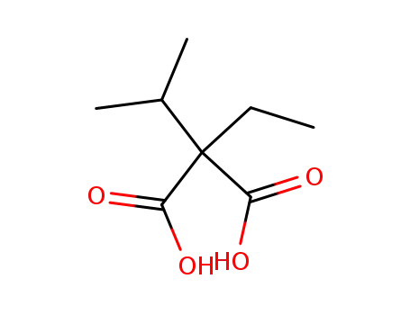 Molecular Structure of 1735-08-6 (Propanedioic acid,2-ethyl-2-(1-methylethyl)-)