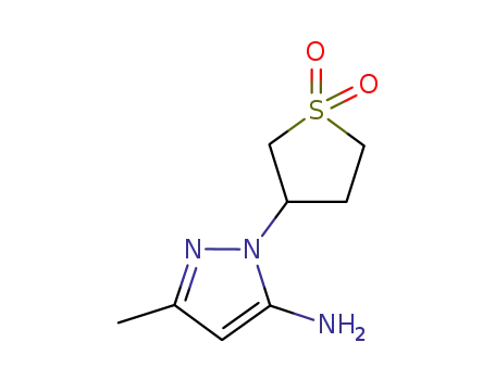 Molecular Structure of 27280-97-3 (1-(1,1-DIOXIDOTETRAHYDROTHIEN-3-YL)-3-METHYL-1H-PYRAZOL-5-AMINE)