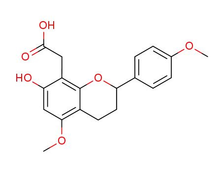 2H-1-Benzopyran-8-acetic acid, 3,4-dihydro-7-hydroxy-5-methoxy-2-(4-methoxyphenyl)-