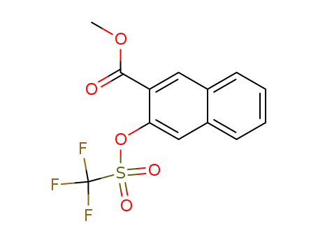 Molecular Structure of 288402-18-6 (Methyl 3-(trifluoroMethylsulfonyloxy)-2-naphthoate)