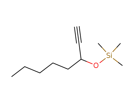 Molecular Structure of 73061-39-9 (Silane, [(1-ethynylhexyl)oxy]trimethyl-)