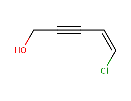 Molecular Structure of 123150-64-1 (4-Penten-2-yn-1-ol, 5-chloro-, (4Z)-)