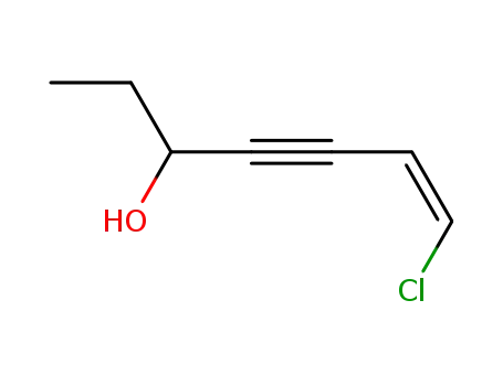 Molecular Structure of 114534-22-4 (6-Hepten-4-yn-3-ol, 7-chloro-, (Z)-)