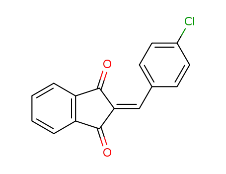 Molecular Structure of 15875-54-4 (2-((4-CHLOROPHENYL)METHYLENE)INDANE-1,3-DIONE)