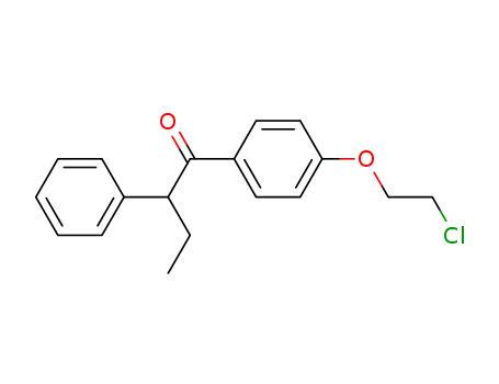 Molecular Structure of 103628-22-4 (1-[4-(2-Chloroethoxy)phenyl]-2-ethyl-2-phenylethanone)
