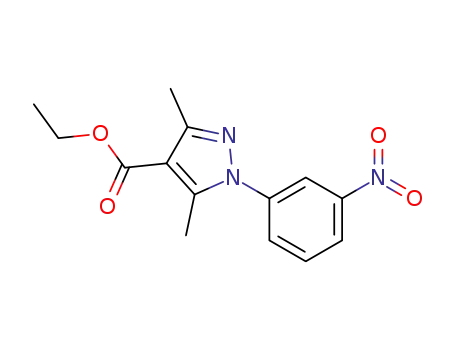 Molecular Structure of 346440-86-6 (3,5-DIMETHYL-1-(3-NITROPHENYL)-1H-PYRAZOLE-4-CARBOXYLIC ACID ETHYL ESTER)