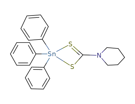 Molecular Structure of 59086-70-3 (triphenylstannanylium piperidine-1-carbodithioate)