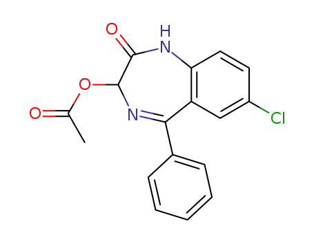 Molecular Structure of 1824-74-4 (7-chloro-1,3-dihydro-5-phenyl-2-oxo-2H-1,4-benzodiazepin-3-yl acetate)