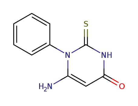 Molecular Structure of 15837-46-4 (6-amino-1-phenyl-2-thioxo-2,3-dihydropyrimidin-4(1H)-one)