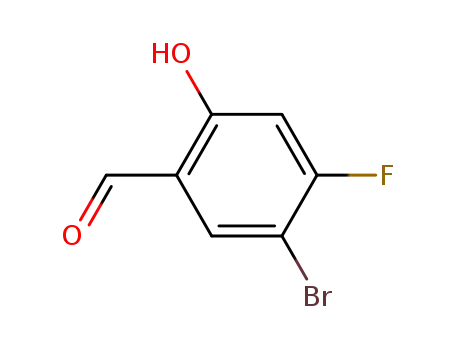 Molecular Structure of 399-00-8 (5-BROMO-4-FLUORO-2-HYDROXY-BENZALDEHYDE)