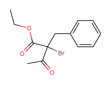 Molecular Structure of 39149-75-2 (Benzenepropanoic acid, a-acetyl-a-bromo-, ethyl ester)