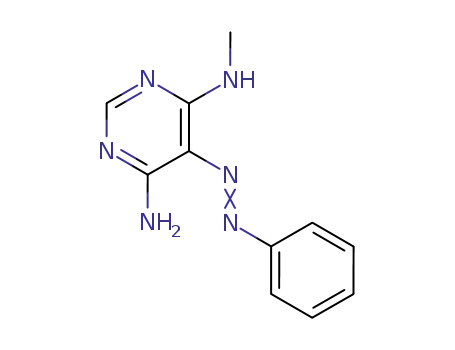 Molecular Structure of 83366-39-6 (4,6-Pyrimidinediamine, N-methyl-5-(phenylazo)-)